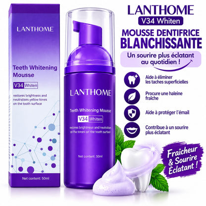 🦷 LANTHOME V34 Whiten – Mousse Dentifrice Blanchissante