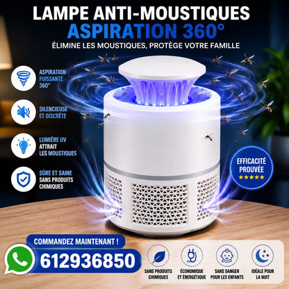 Lampe Anti-Moustiques UV à Aspiration – Dormez enfin en toute tranquillité !